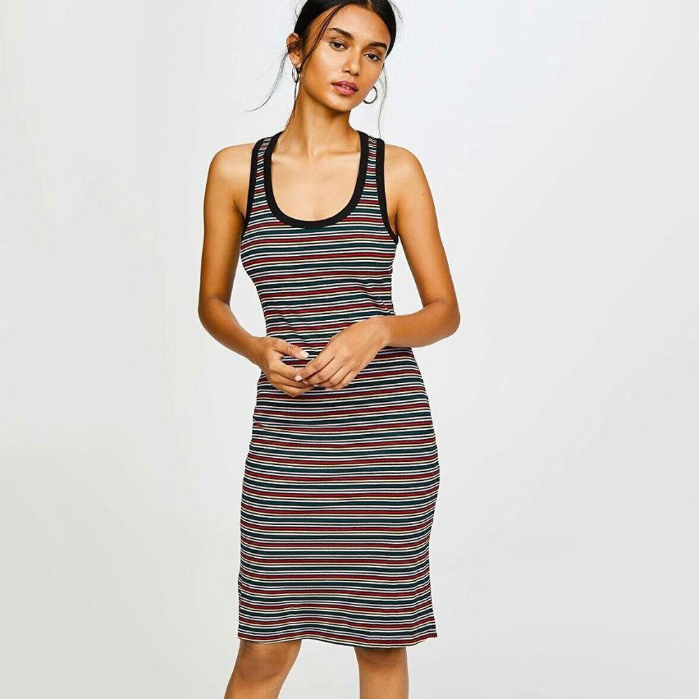 NWT Cupcakes & Cashmere Rainbow Stripe Terry Tank Dress XS